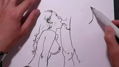 Odtwórz Sexy MILF daje loda: szkic amator z markerami kopiowymi i dużymi cyckami